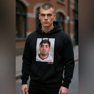 Full Send “Kyle’s Mugshot” Black Hoodie – Size S